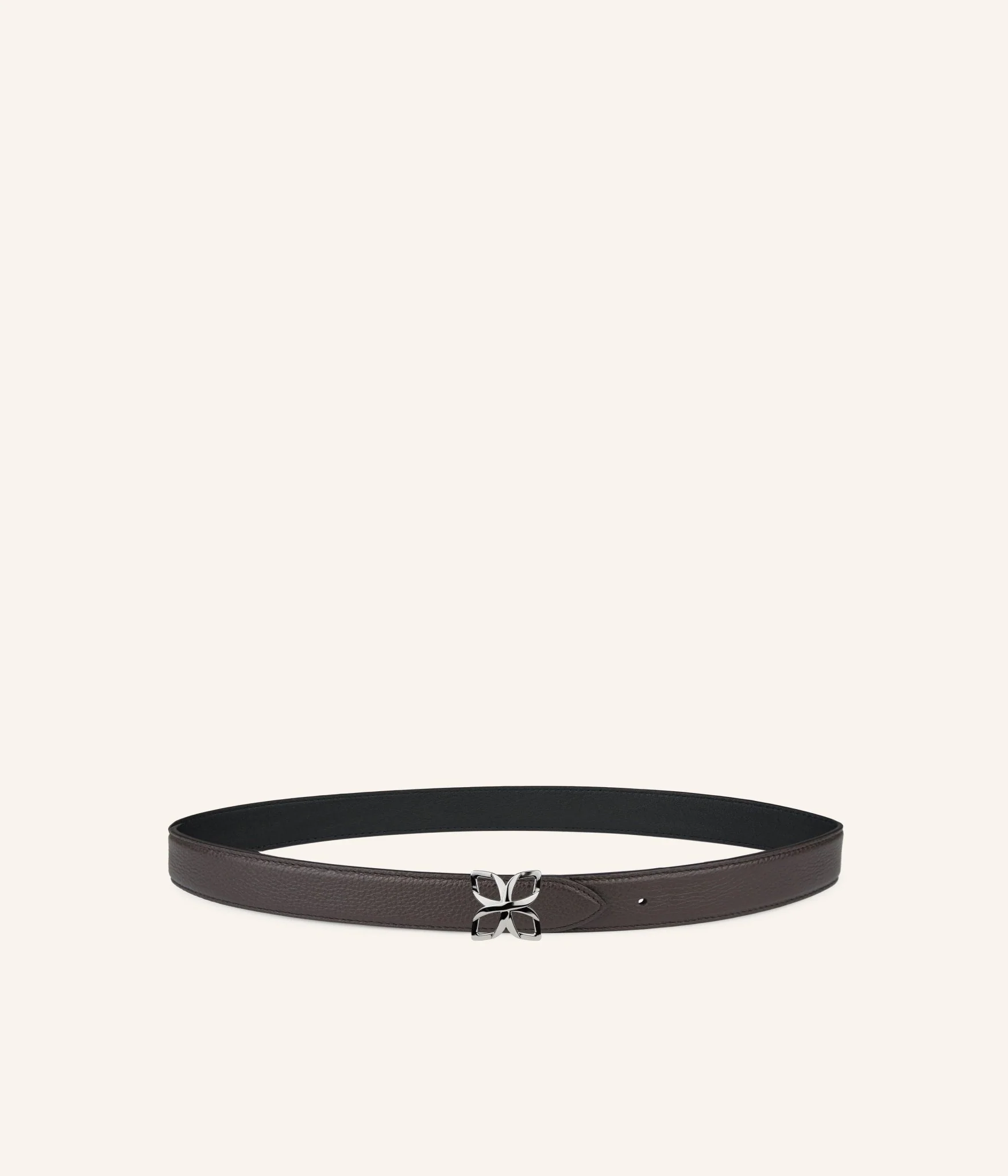 Hortensia Silver Belt 25mm | Espresso Noir Lisse