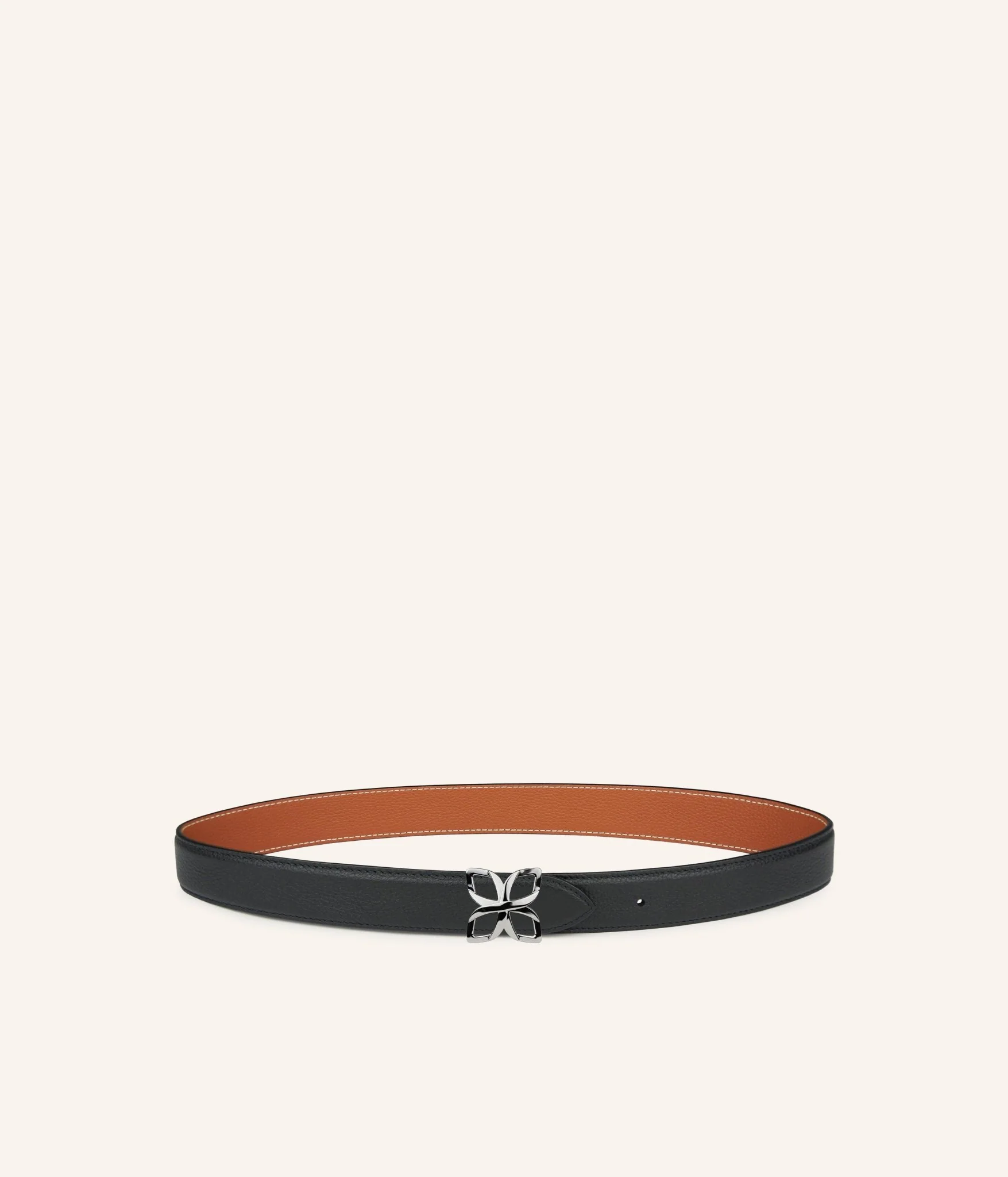 Hortensia Silver Belt 25mm | Noir Caramel
