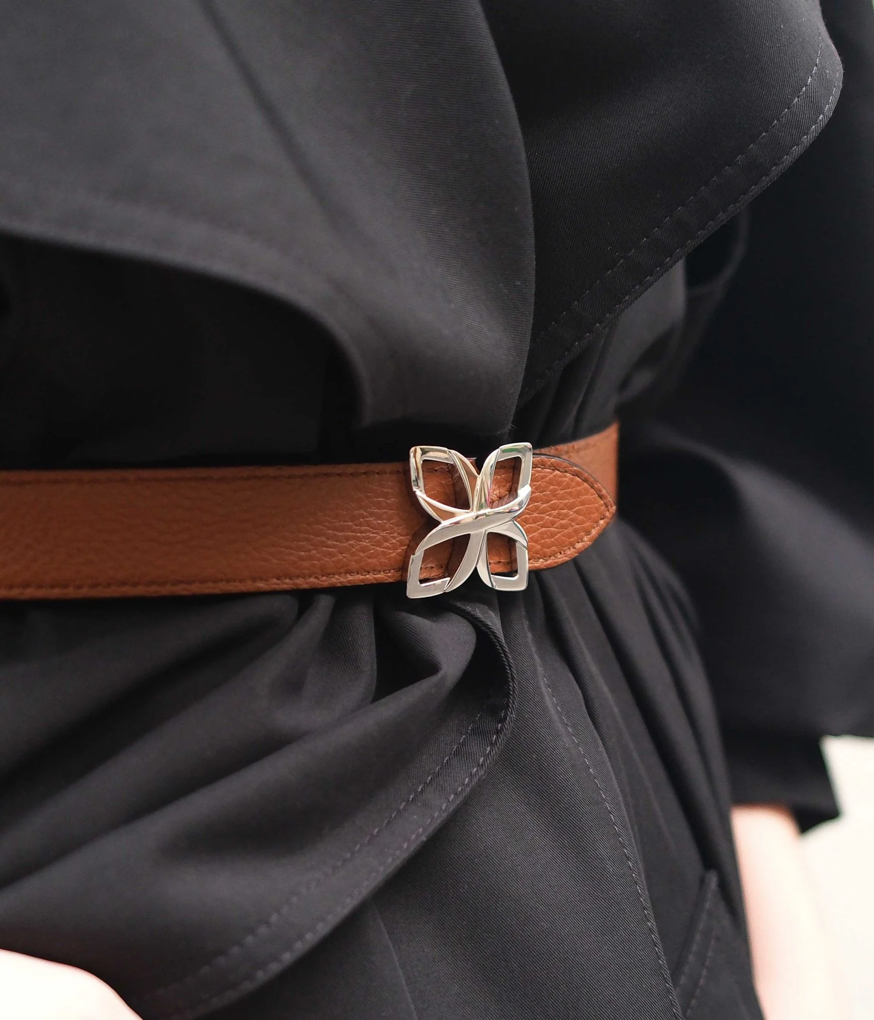 Hortensia Silver Belt 25mm | Taupe Marron - Image 4