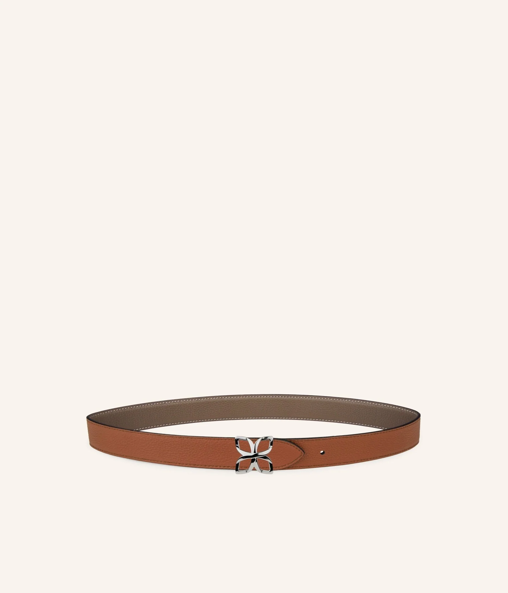 Hortensia Silver Belt 25mm | Taupe Marron - Image 5