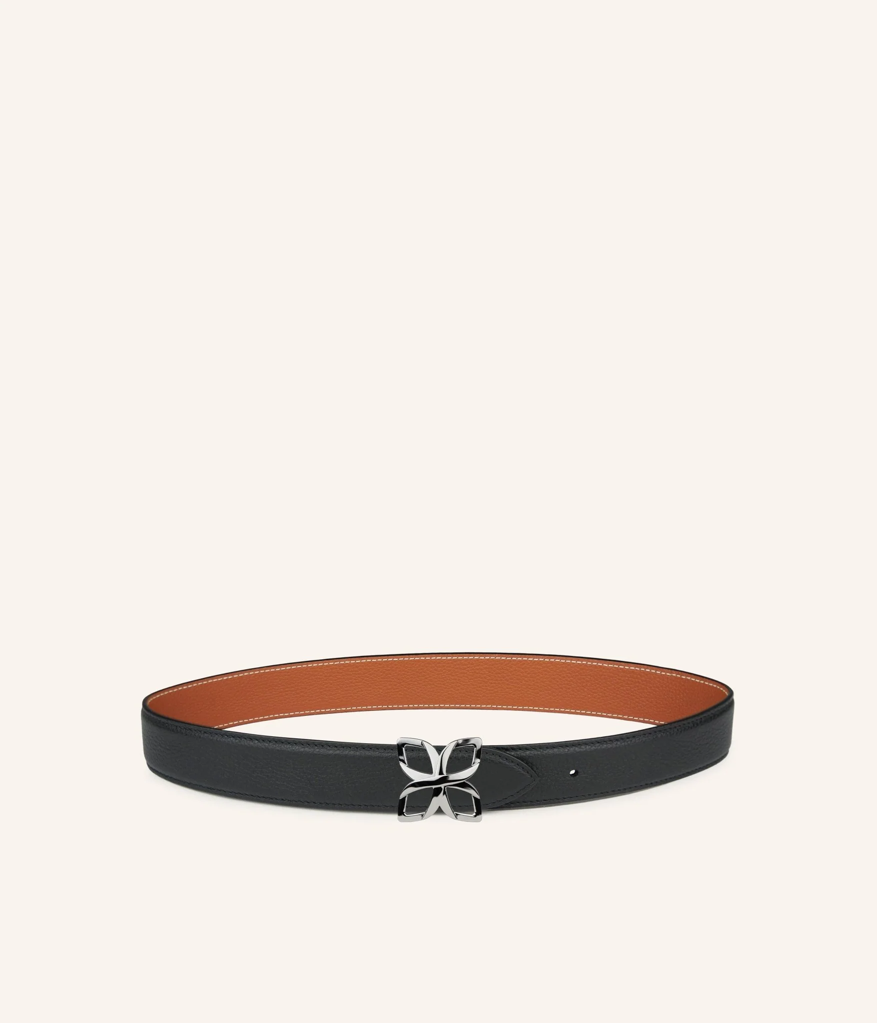 Hortensia Silver Belt 33mm | Noir Caramel