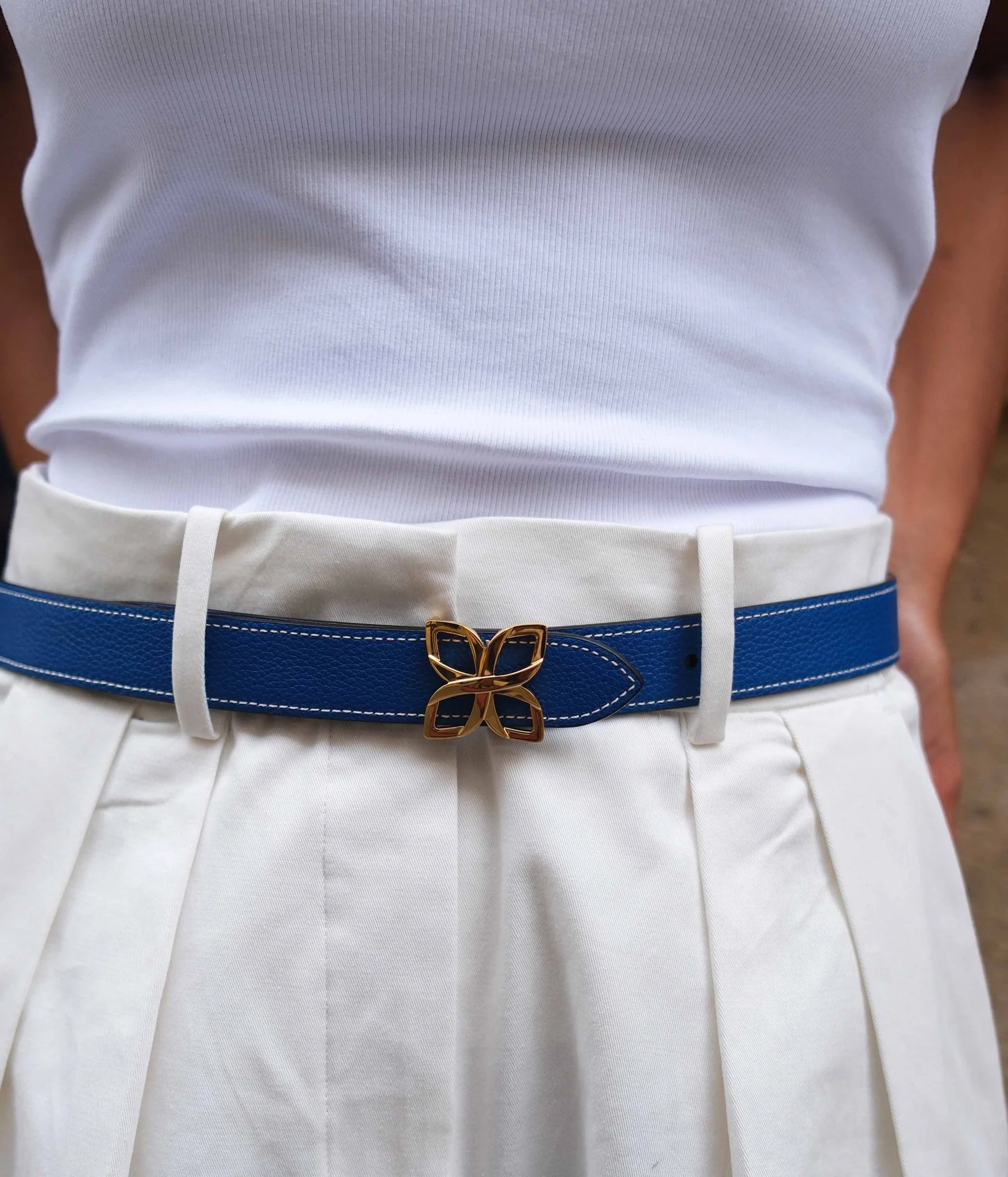 Hortensia Gold Belt 25mm | Bleu Marine Bleu Cobalt - Image 2