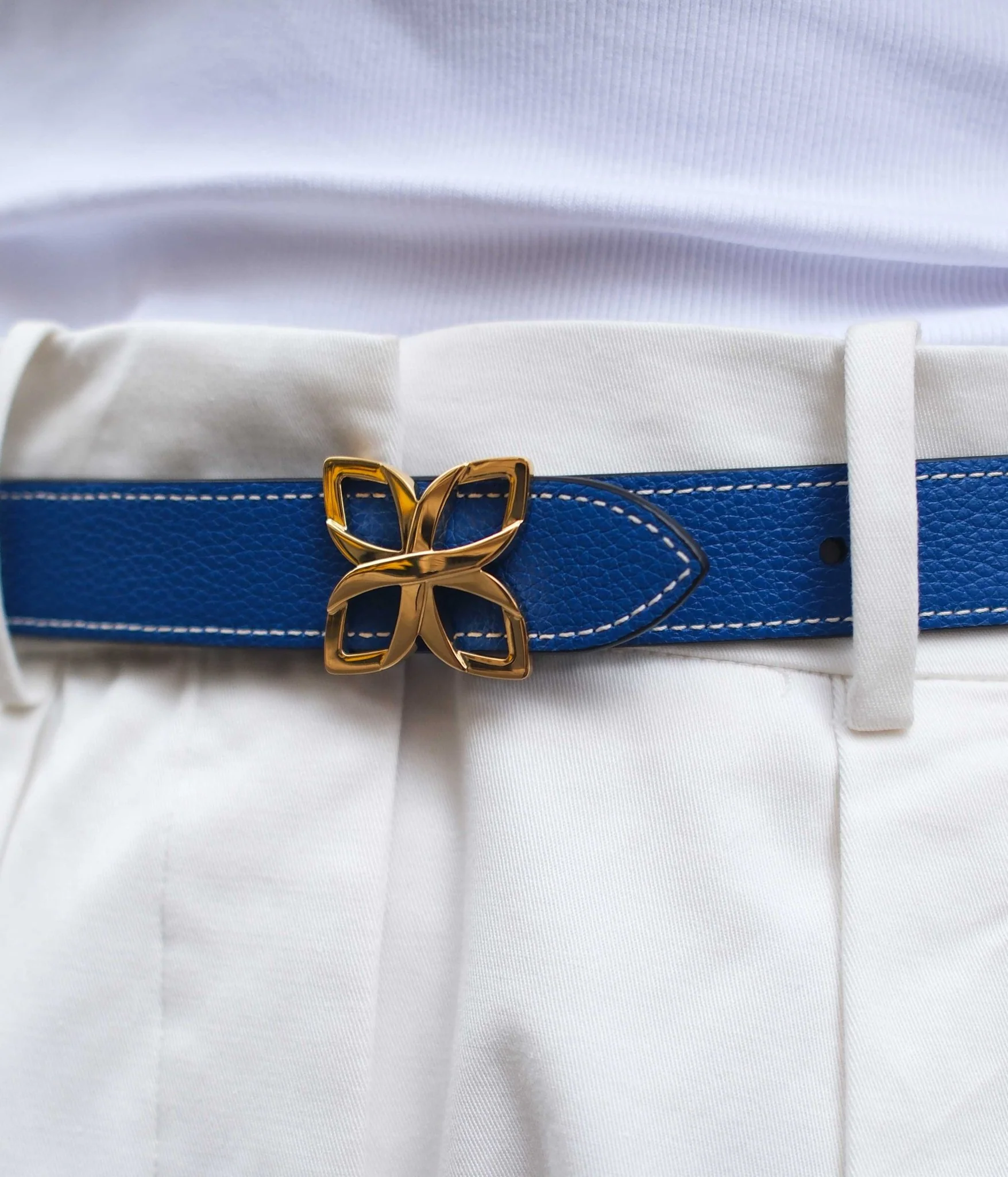 Hortensia Gold Belt 25mm | Bleu Marine Bleu Cobalt - Image 3