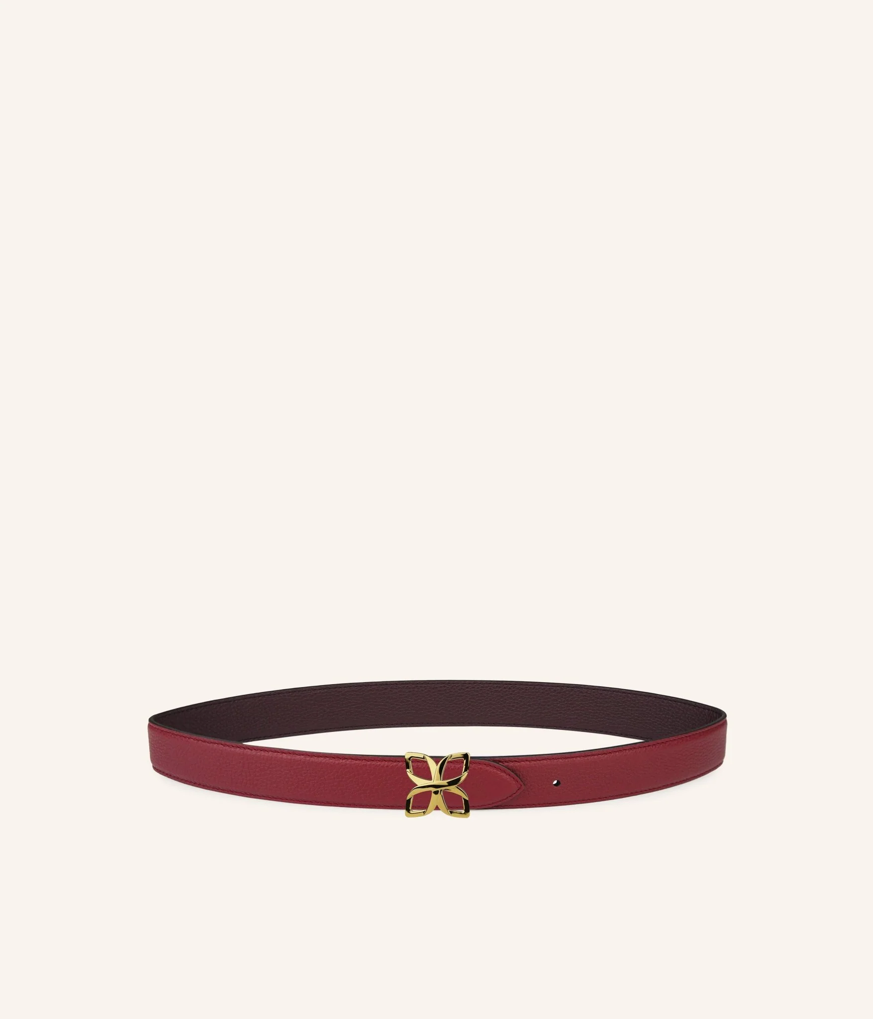 Hortensia Gold Belt 25mm | Bordeaux Prune