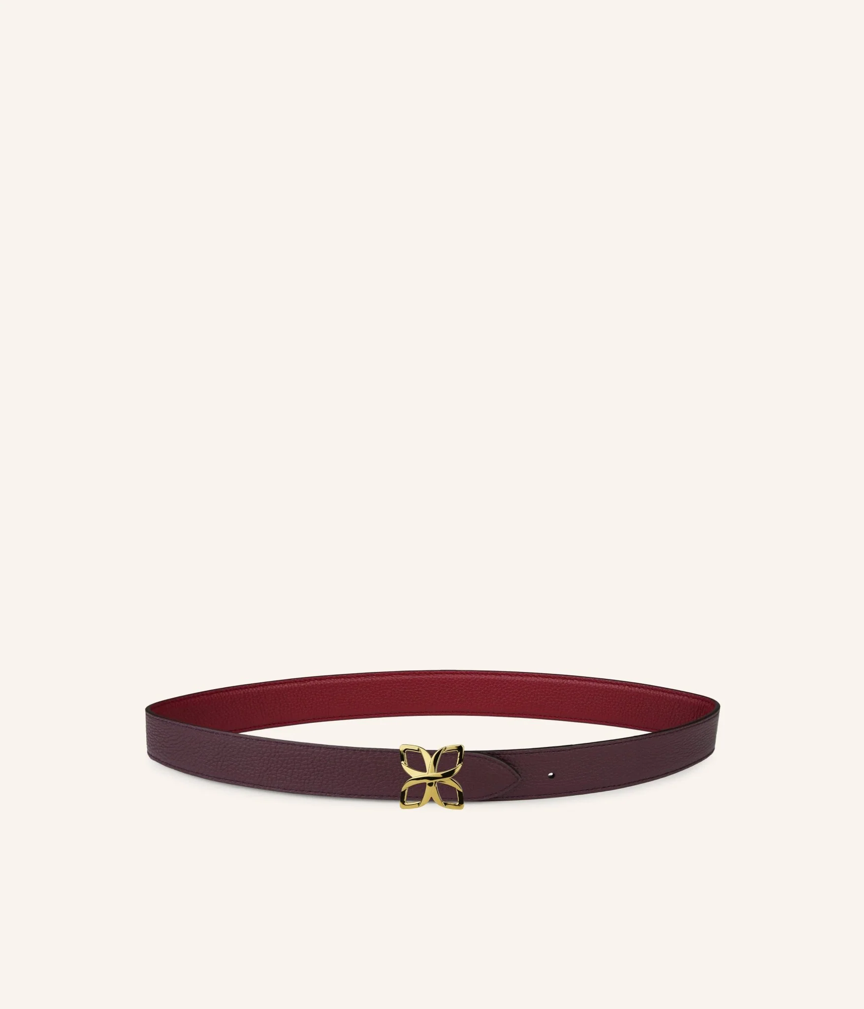 Hortensia Gold Belt 25mm | Bordeaux Prune - Image 2