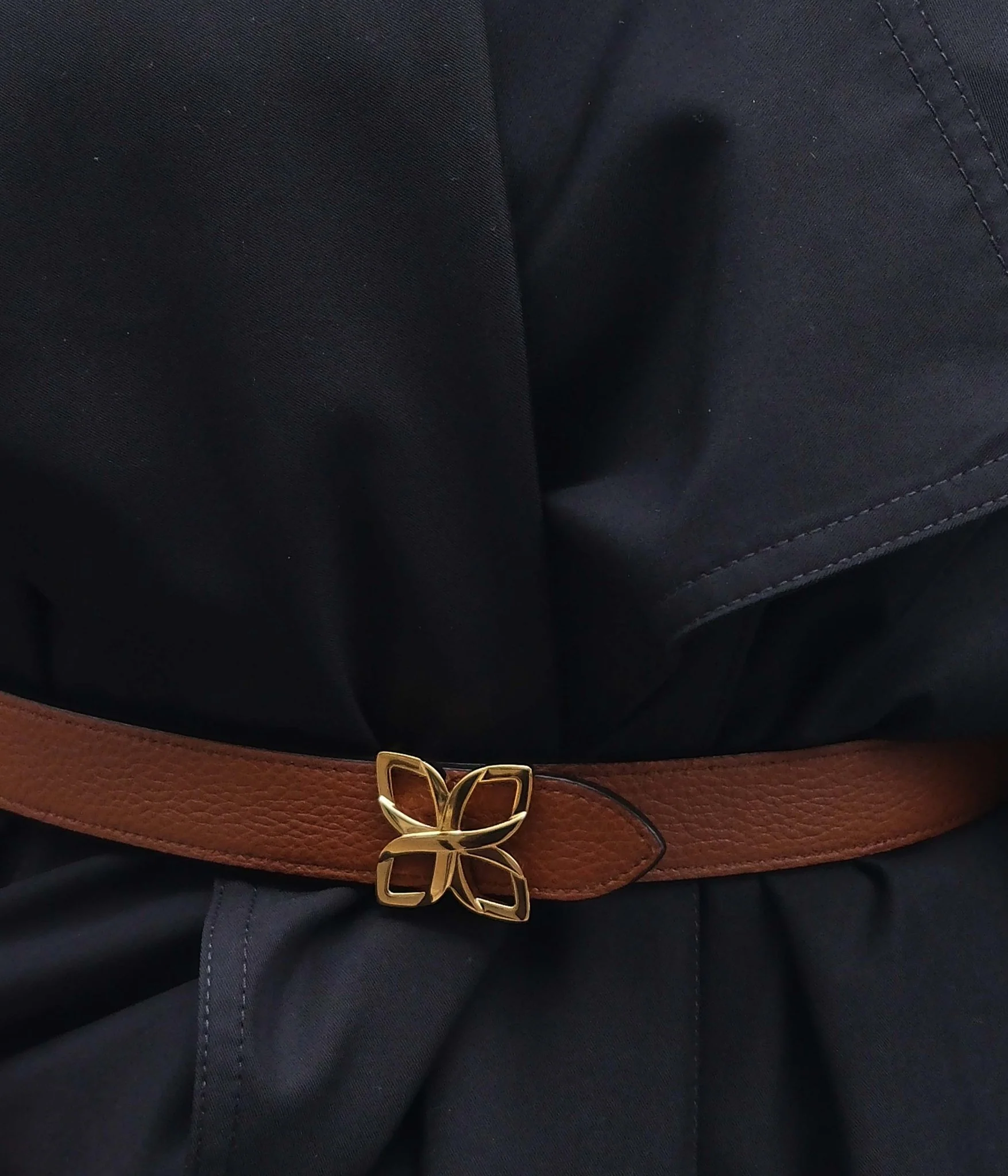 Hortensia Gold Belt 25mm | Taupe Marron - Image 4