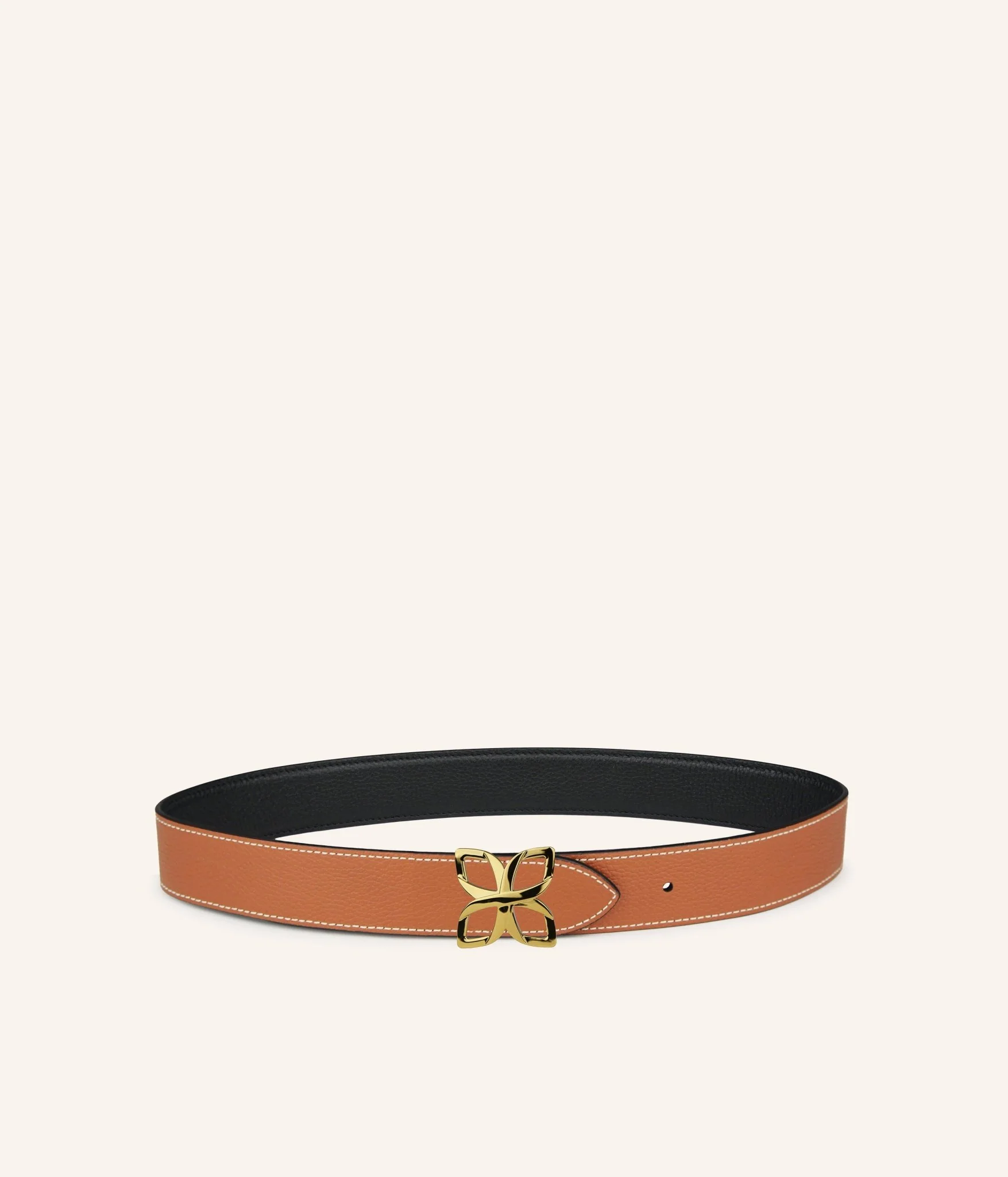 Hortensia Gold Belt 33mm | Noir Caramel - Image 2