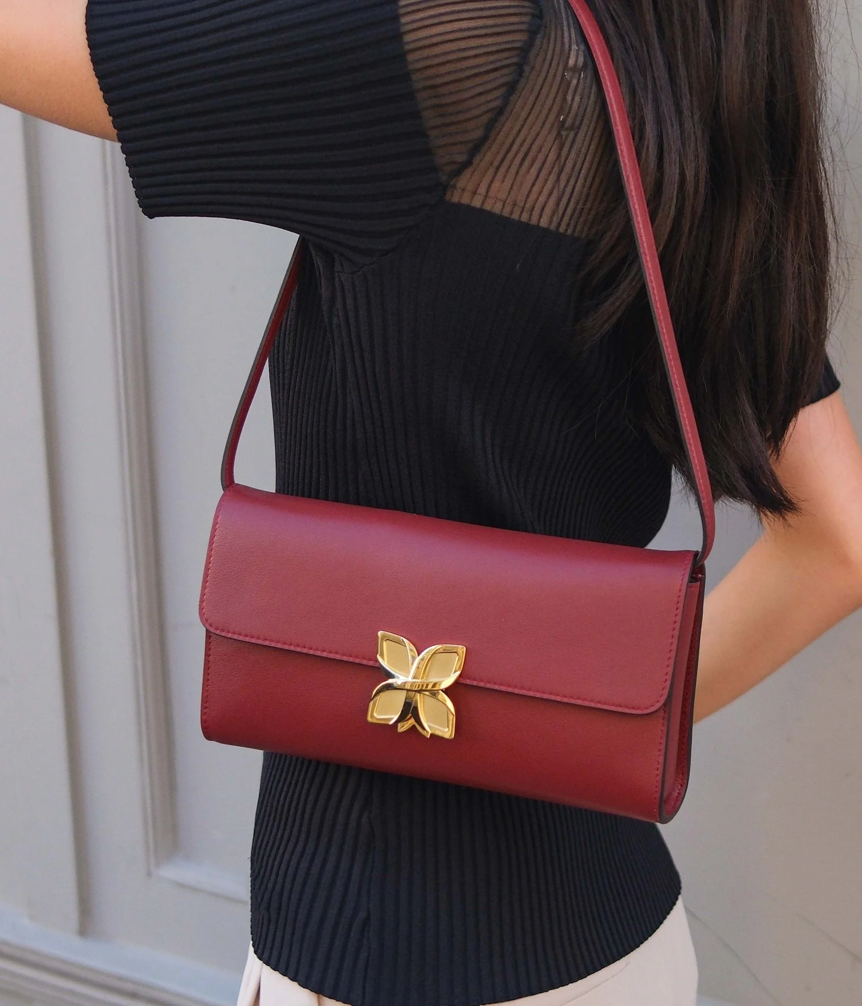 Hortensia Clutch | Bordeaux Lisse - Image 3