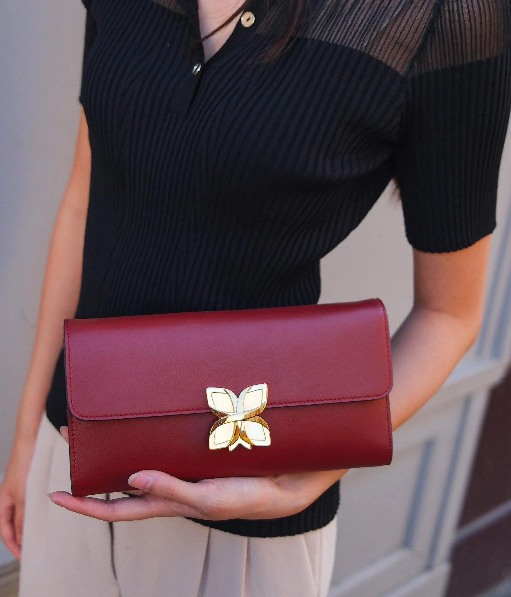 Hortensia Clutch | Bordeaux Lisse - Image 4