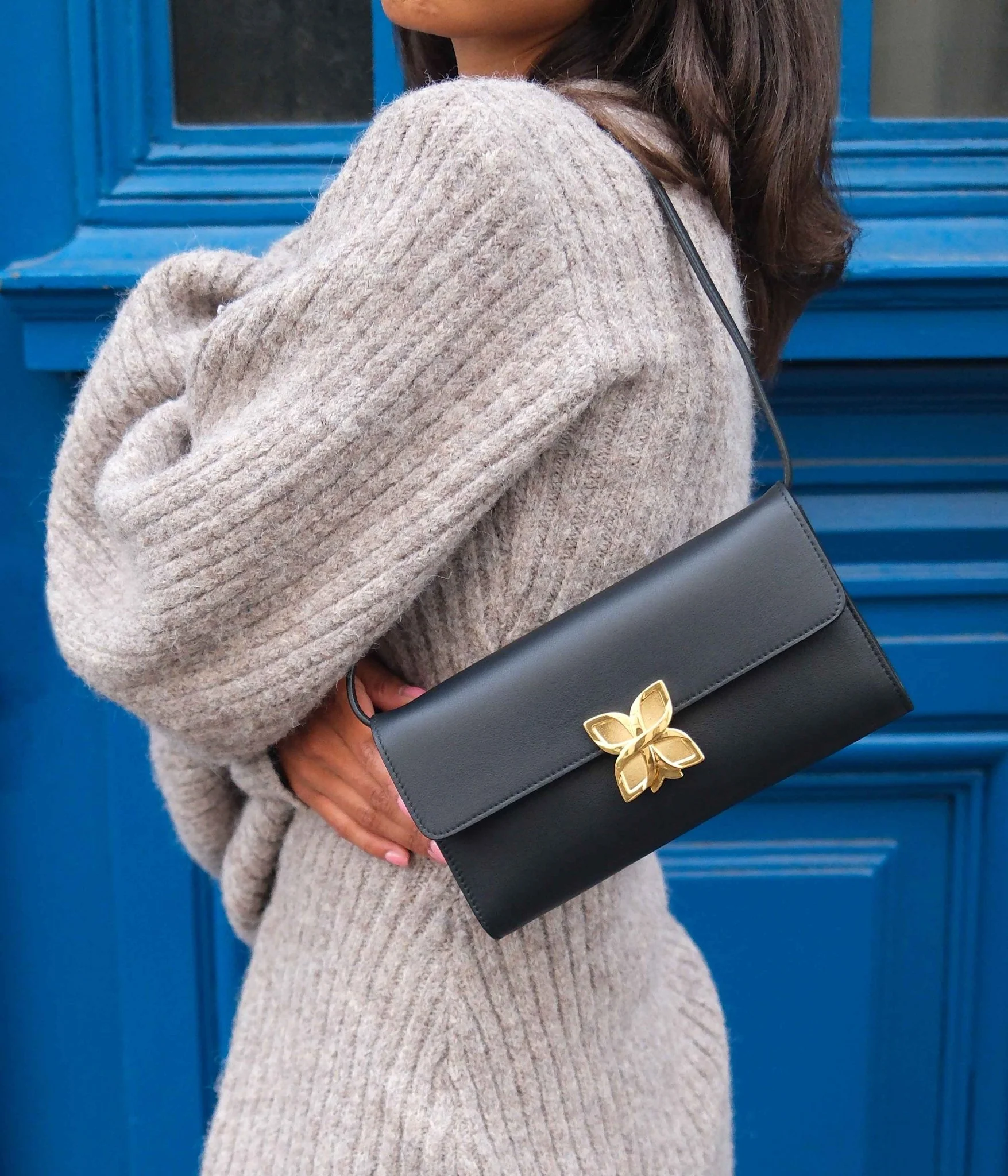 Hortensia Clutch | Noir Lisse - Image 5